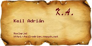 Keil Adrián névjegykártya